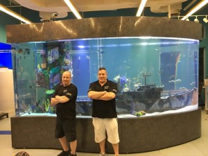 Wayde and Brett from Tanked unveiling the new U.S.S. Mohawk exhibit